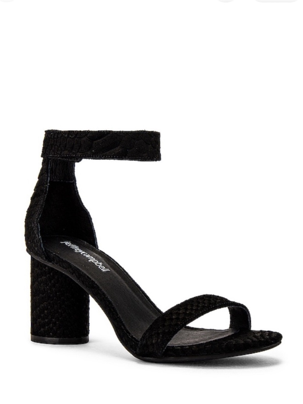Jeffrey Campbell Laura Black Suede Snake Sandals women’s size 7.5 EUC